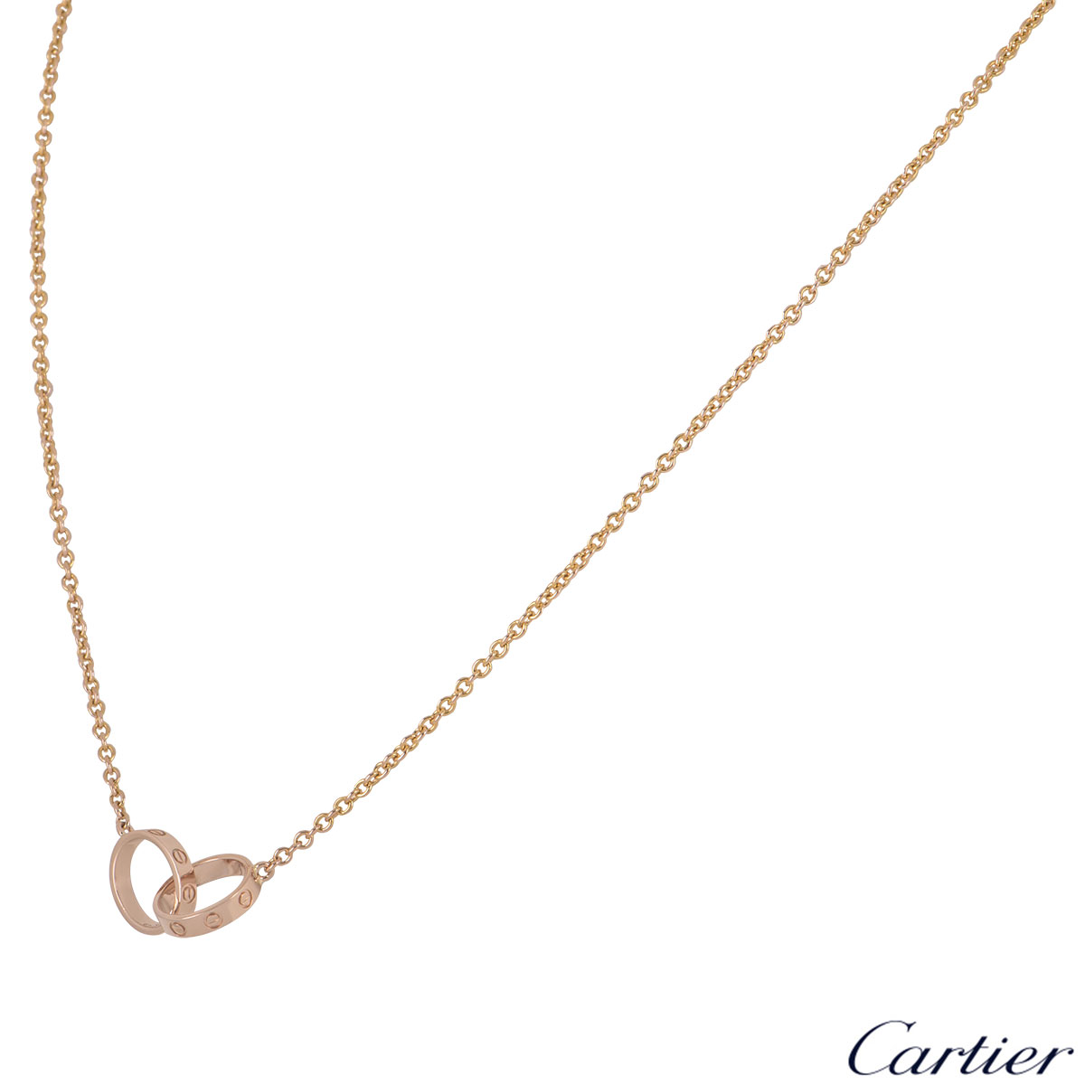 Cartier Rose Gold Love Necklace Rich Diamonds